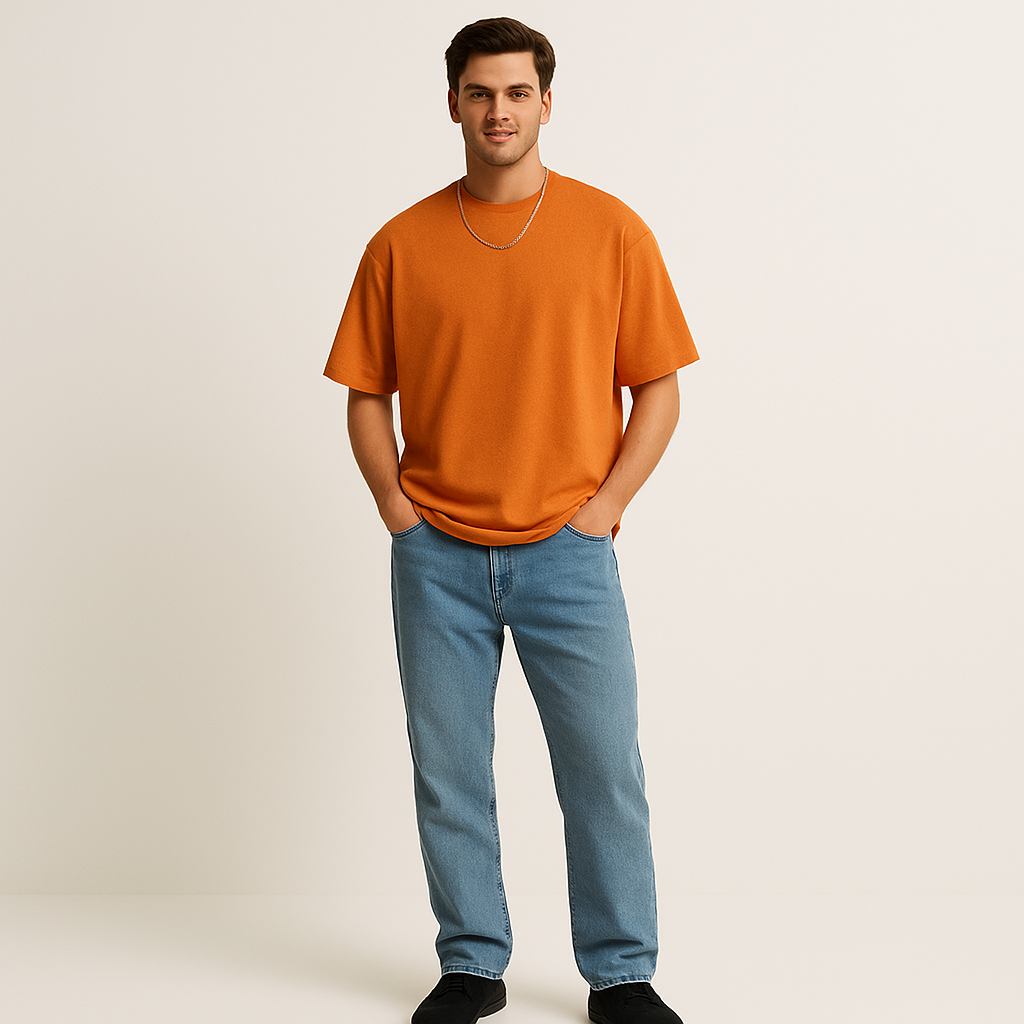 Sunburnt Pop – Orange french terry Oversized Fit