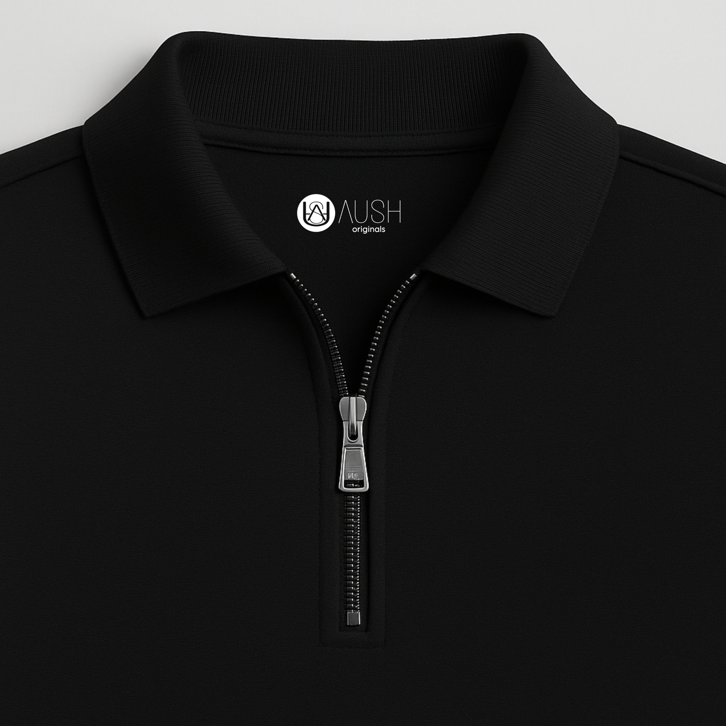 Black Graphite Line – Structured Zip Polo