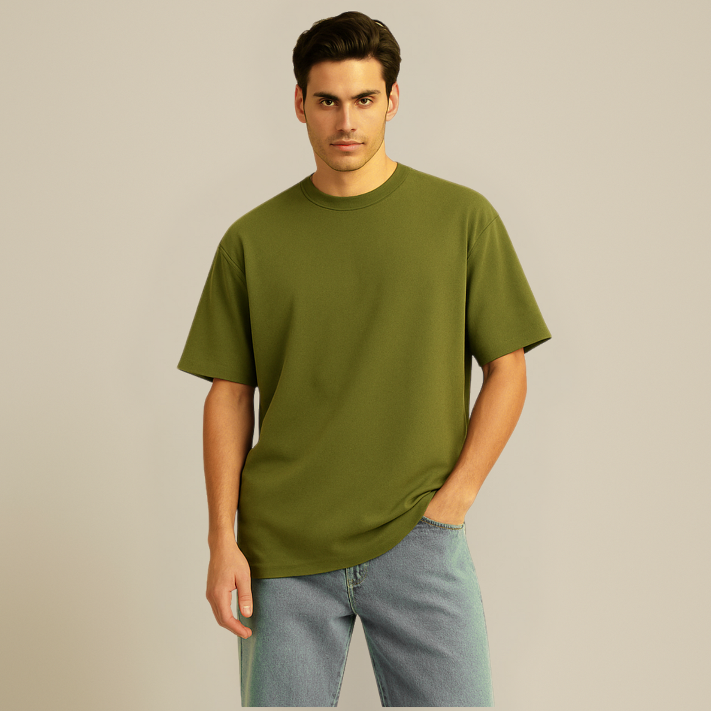 Deep Moss – Green french terry Oversized Fit