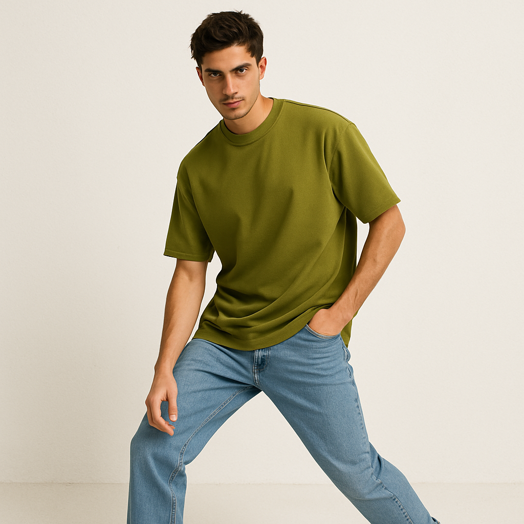 Deep Moss – Green french terry Oversized Fit