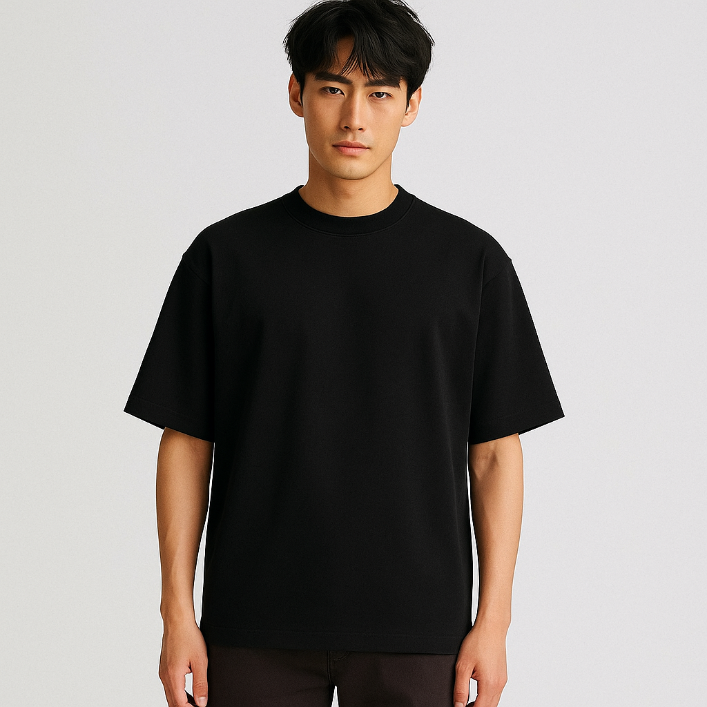 Jet Mode – Black French Terry Oversized Fit