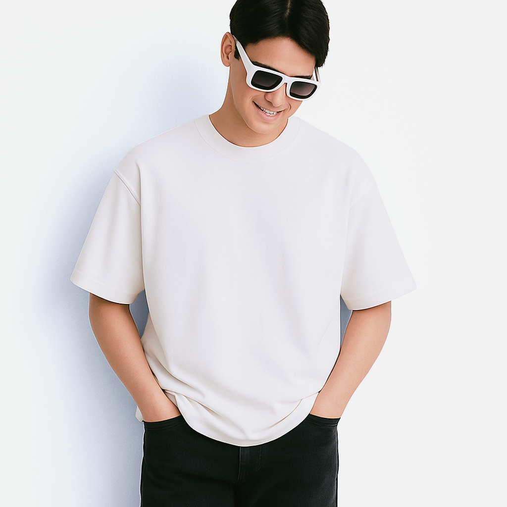 Frost – White French Terry Oversized Fit