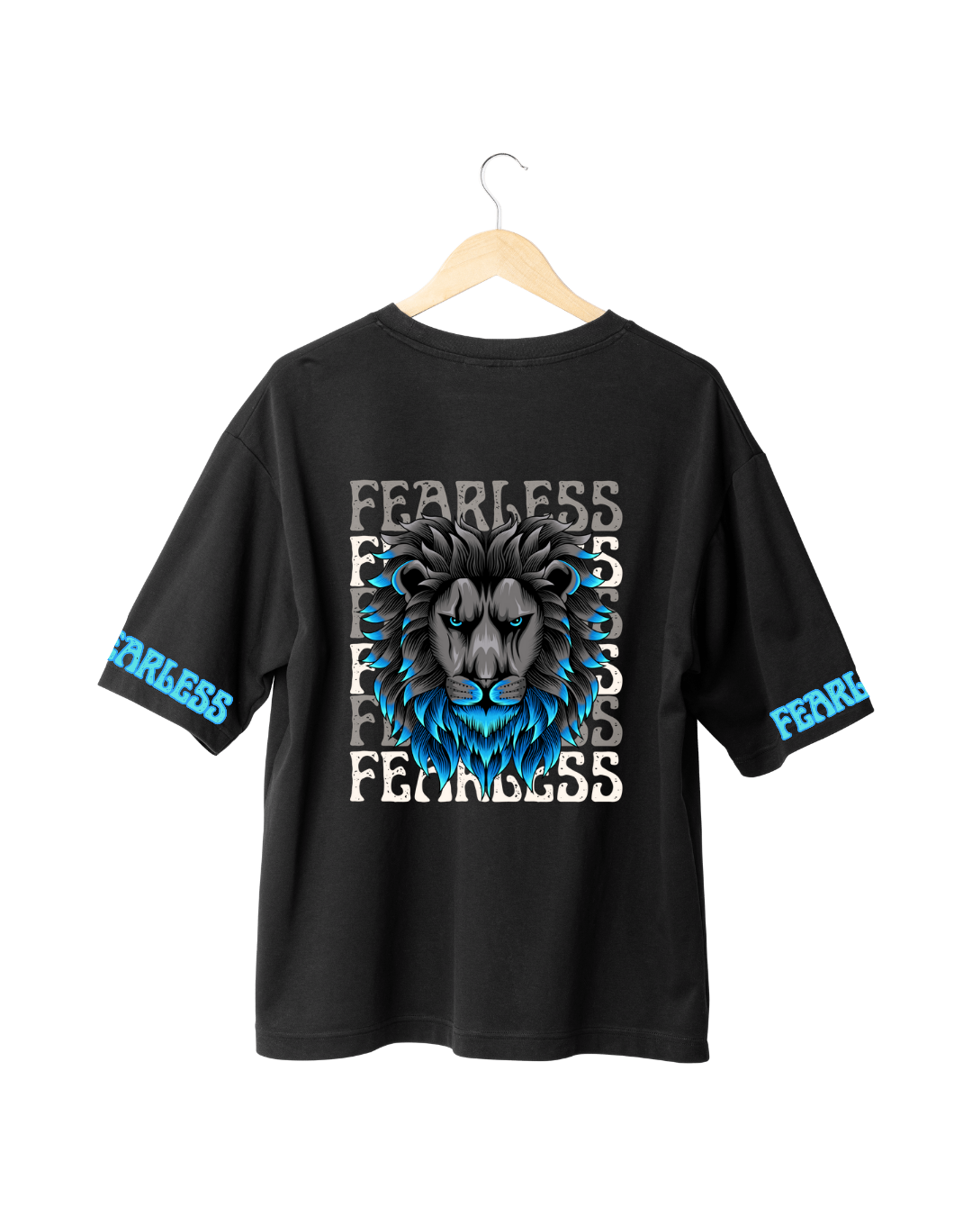 Black Fearless Lion – Oversized Fit