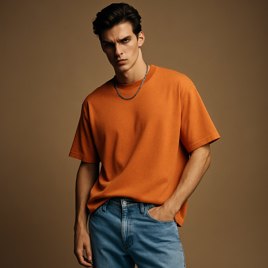 Sunburnt Pop – Orange french terry Oversized Fit
