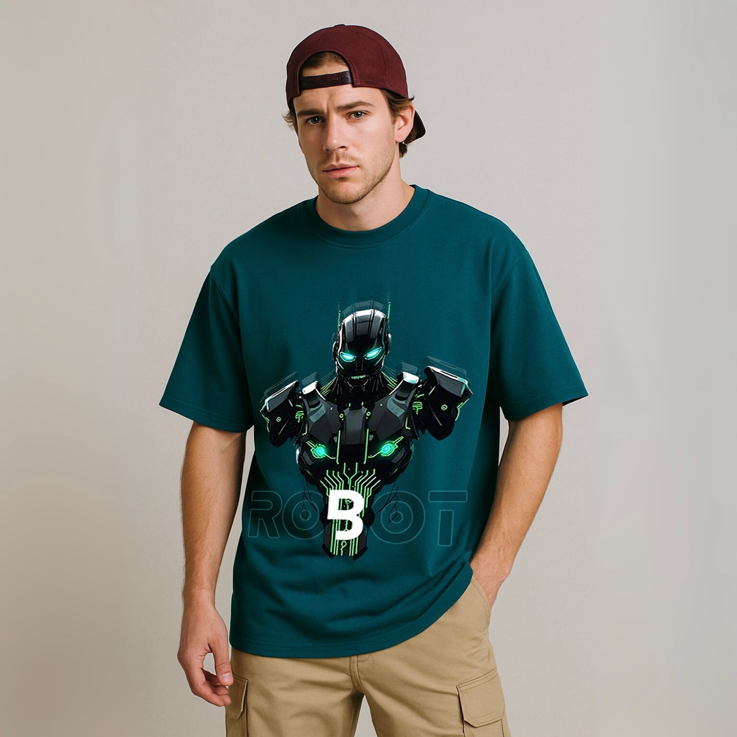 Cyber Pulse – Teal Blue French Terry Fit