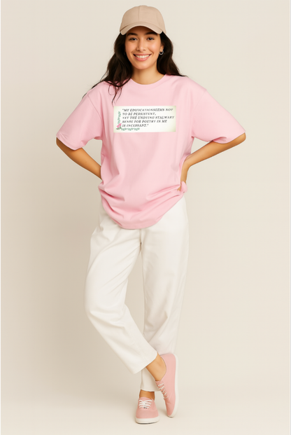 Talk To Tee – Baby Pink Oversized Fit