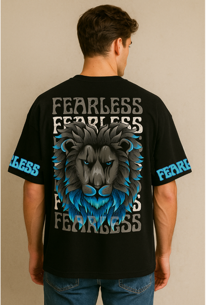 Black Fearless Lion – Oversized Fit