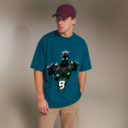 Cyber Pulse – Teal Blue French Terry Fit