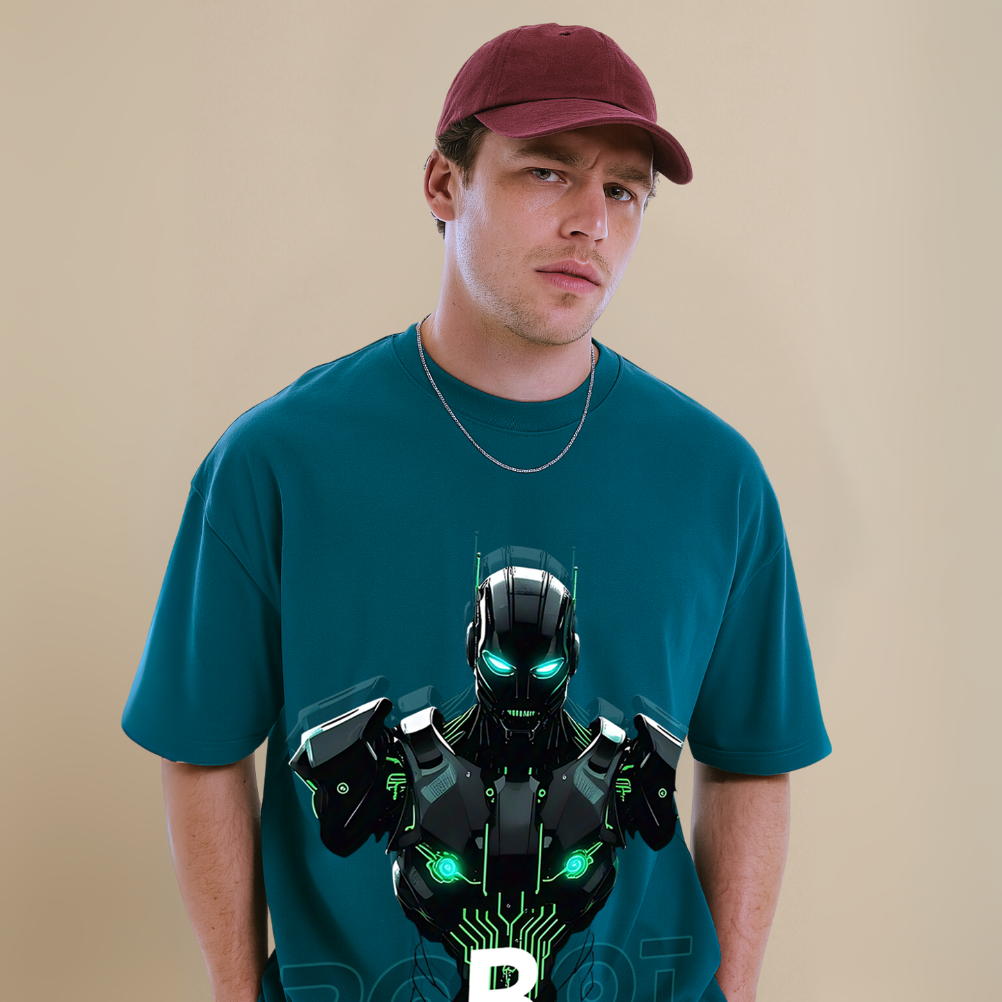 Cyber Pulse – Teal Blue French Terry Fit