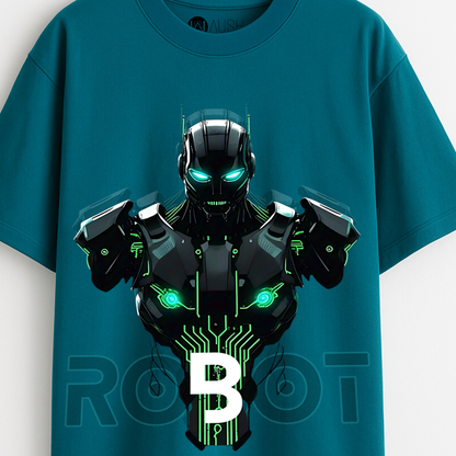 Cyber Pulse – Teal Blue French Terry Fit