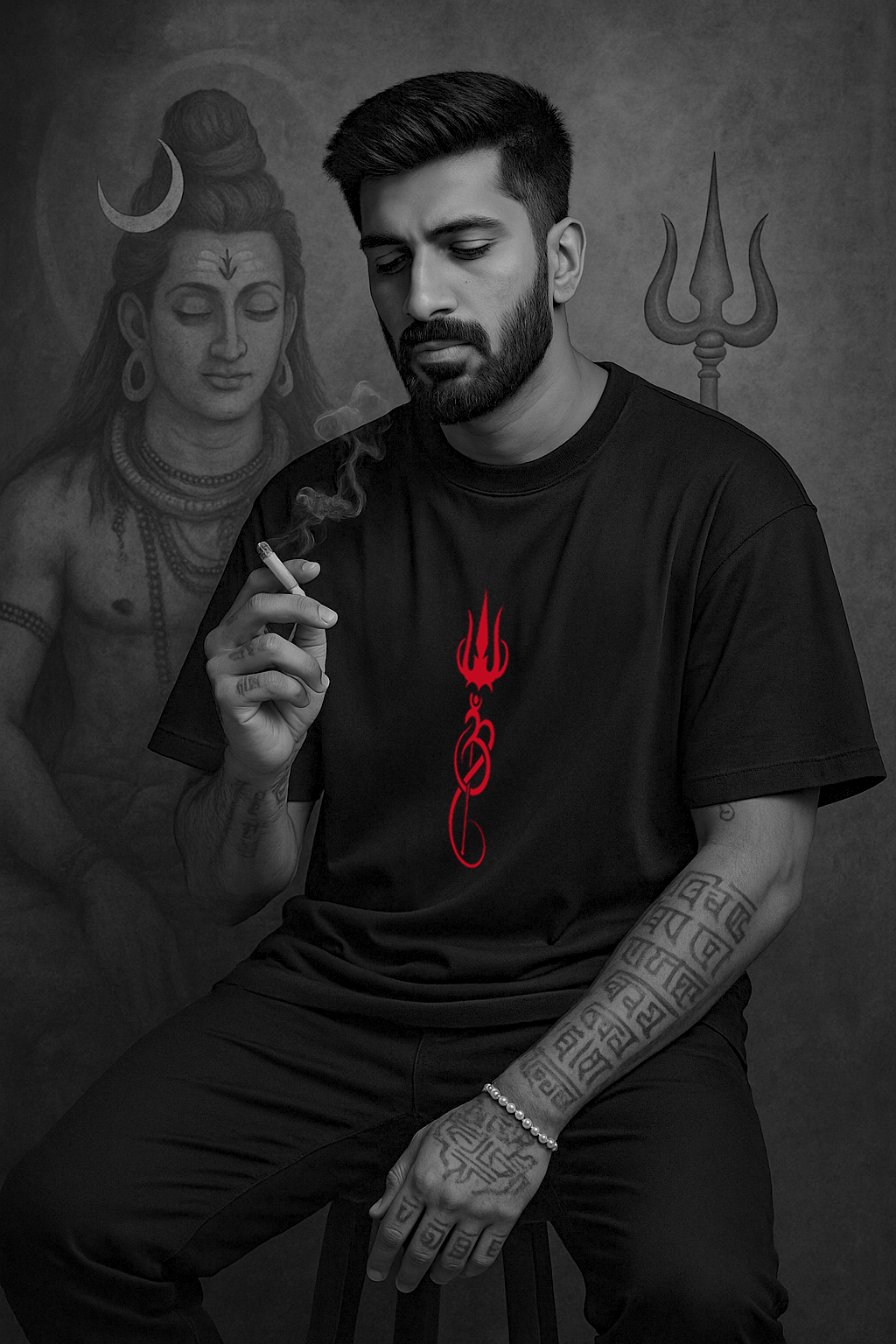 Trinetra Flame – Obsidian Oversized Fit