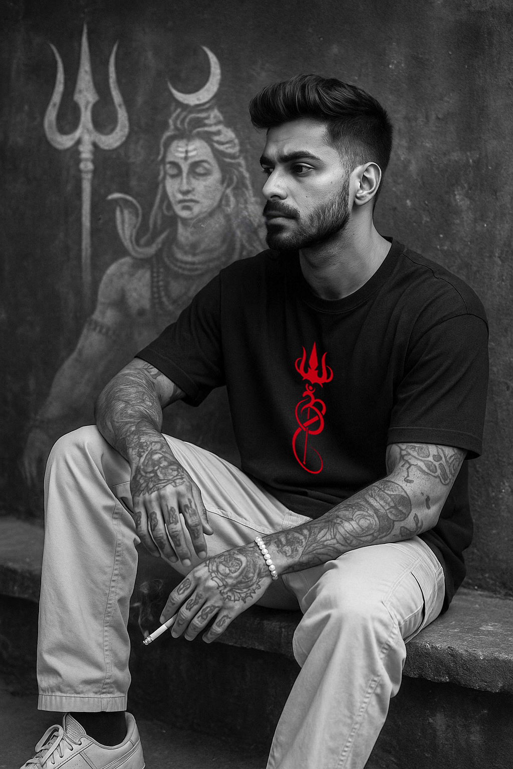 Trinetra Flame – Obsidian Oversized Fit
