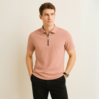 Pink Blush Cast – Refined Zip Polo