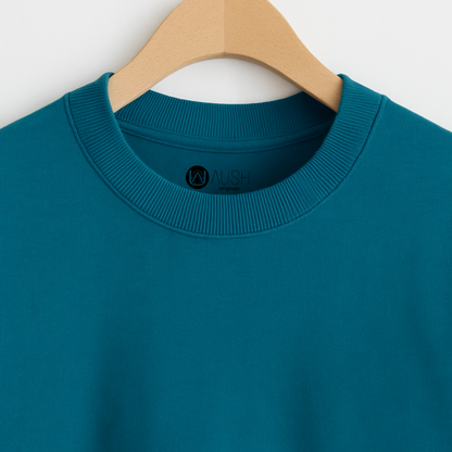 Smoke – Crystal Teal French Terry Oversized Fit