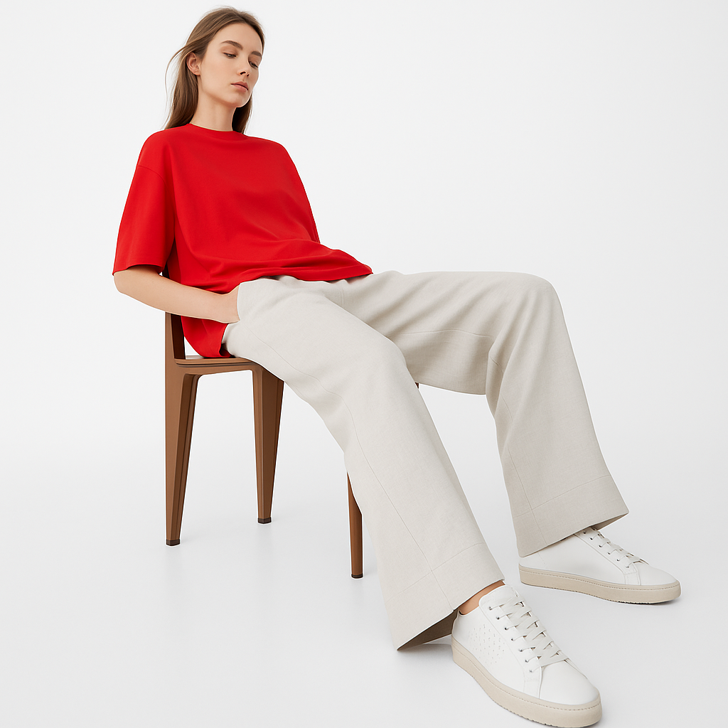 Scarlet – Red french terry Oversized Fit