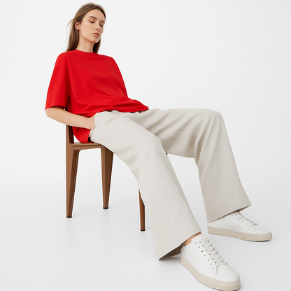 Scarlet – Red french terry Oversized Fit