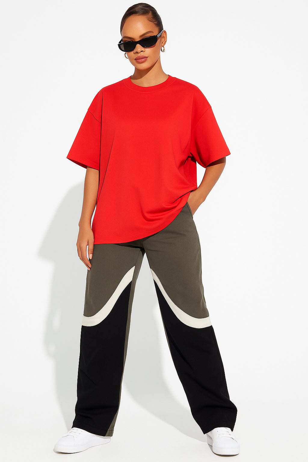 Scarlet – Red french terry Oversized Fit