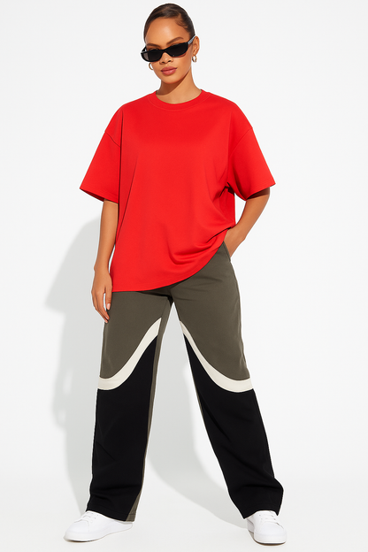 Scarlet – Red french terry Oversized Fit