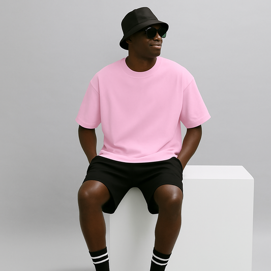 Blush Pop – Baby Pink French Terry Oversized Fit