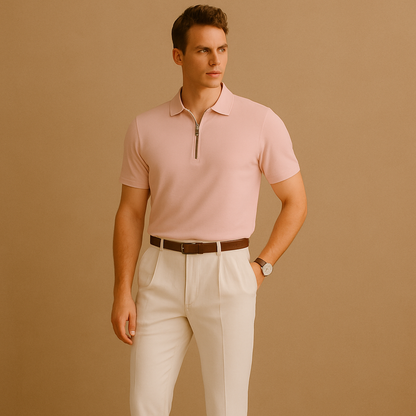 Pink Blush Cast – Refined Zip Polo