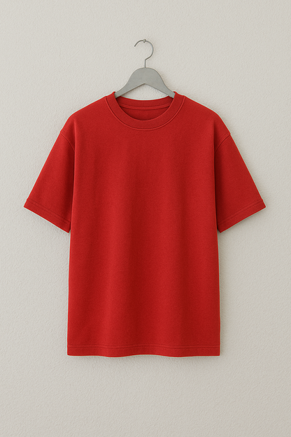 Cherry Blaze – Red French Terry Oversized Fit
