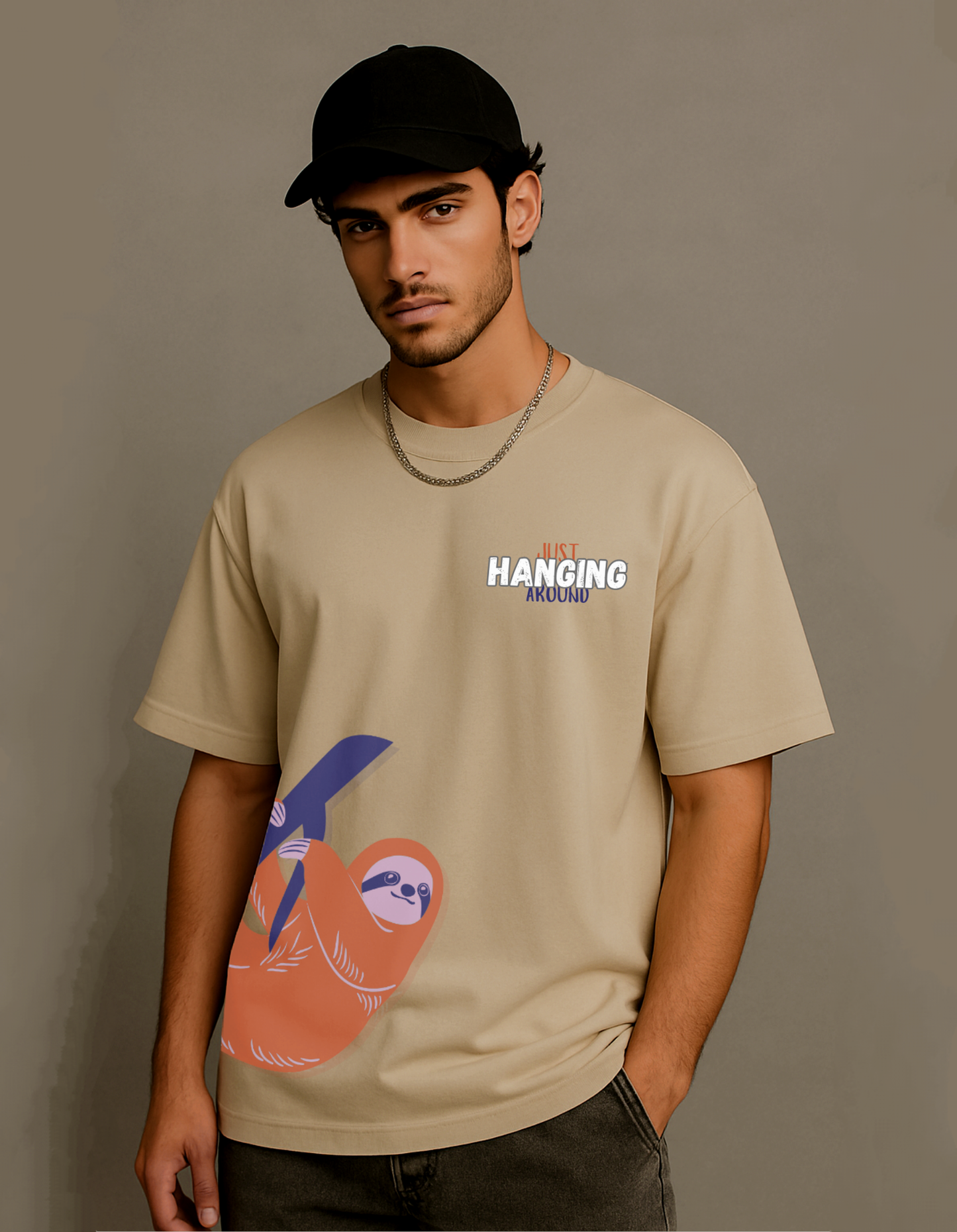 Lazy sloth – Sand Beige Oversized Fit
