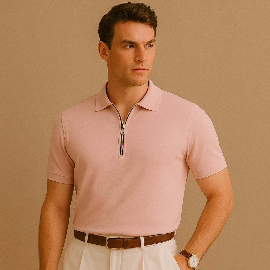 Pink Blush Cast – Refined Zip Polo