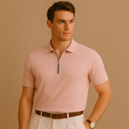 Pink Blush Cast – Refined Zip Polo