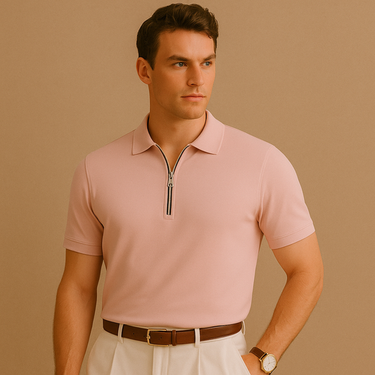 Pink Blush Cast – Refined Zip Polo