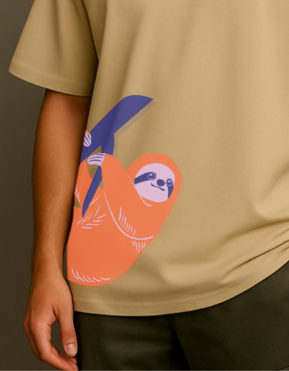 Lazy sloth – Sand Beige Oversized Fit