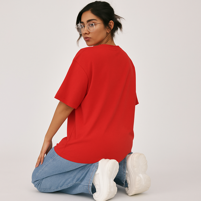 Scarlet – Red french terry Oversized Fit